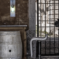 Pair of Distressed Blue Mason Jar Wall Hanging Lights