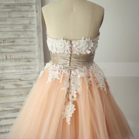 Lovely Pink Homecoming Dresses, Short Lace Prom Dresses 2018, Sweet 16 Dresses - Thumbnail 2