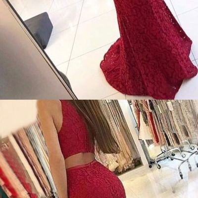 Mermaid prom dresses lace, chic fashion evening dresses, fashion lace party dresses with sheer back,pd3900431