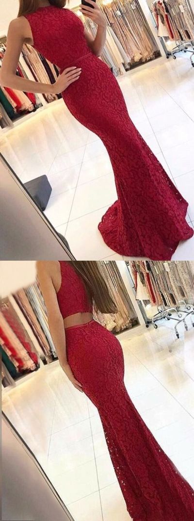 mermaid prom dresses lace, chic fashion evening dresses, fashion lace party dresses with sheer back,PD3900431