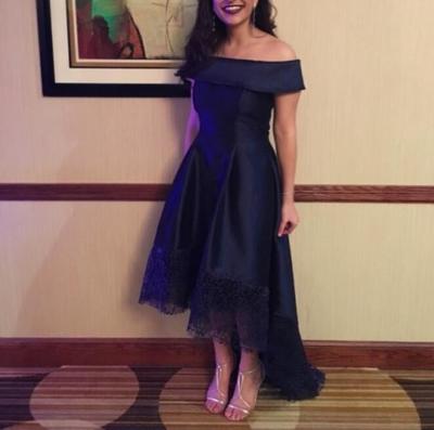 Blue High Low Formal Dresses, Elegant Party Dresses, Prom Dresses