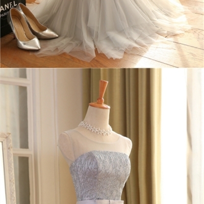 Homecoming dress silver bowknot lace-up short prom dresses,short bridesmaid dresses, pd3900407 - Thumbnail 4