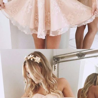 Short bridesmaid dresses,pink bridesmaid dresse,lace prom dresses,short prom dresses,simple homecoming dresses,pd3900423