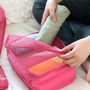 Packing Squares 40 X 30 x 13 cm HOT PINK Color Multiple Organizing Easy Use Fold-able Travel Pouch - Thumbnail 1