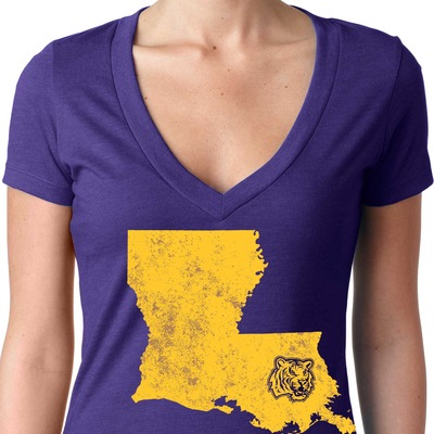 Louisiana tigers ladies v-neck tee 