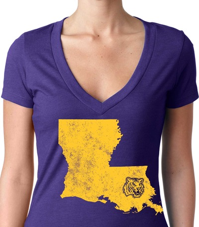 Louisiana Tigers Ladies V-neck Tee 