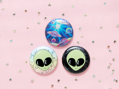 1" alien buttons