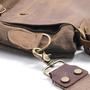 Brown Leather and Brown Canvas Messenger Bag, Overnight Bag, Shoulder Bag-4