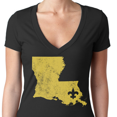 True saints fan ladies v-neck
