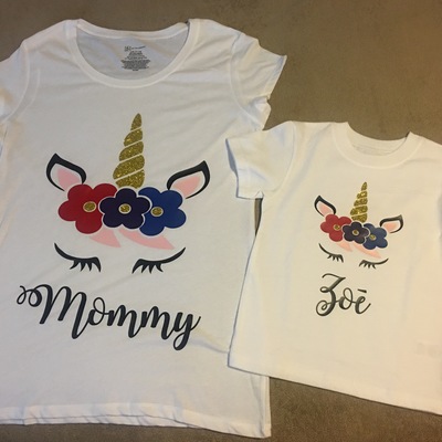 Unicorn - mommy & me tshirts *pick your color*