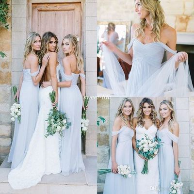 Sky blue off-shoulder long bridesmaid dresses,long prom dresses,evening dresses,pd390044