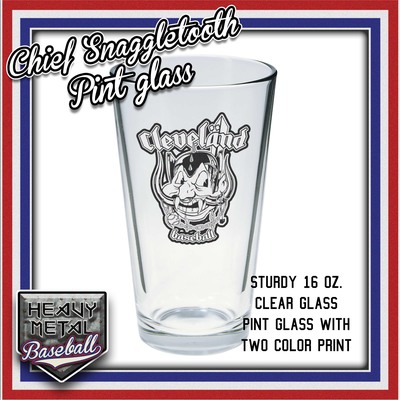 Chief snaggletooth 16 oz. pint glass