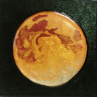 Portents of change ii | mixed media | 3"x3" original painting - Thumbnail 2