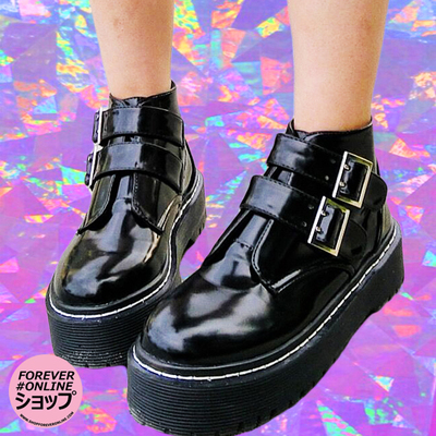 HARAJUKU BUCKLE PLATFORM SHOES