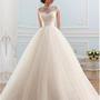 Elegant Ball Gown Wedding Dresses Princess Sheer High Neck Cap Sleeves Cut Out Corset Back Soft Tulle Bridal Gowns-1