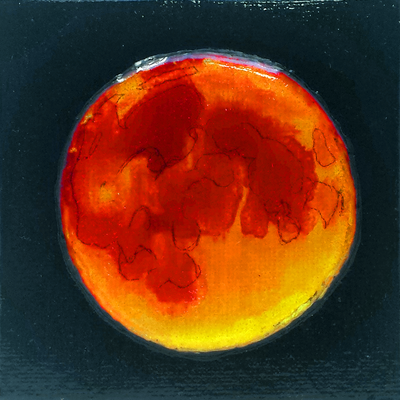 Portents of change iii | mixed media | 3"x3" original painting