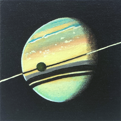 Saturn returns ii | acrylic on canvas | 3"x3" original painting