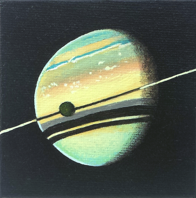 Saturn Returns II | Acrylic on Canvas | 3"x3" Original Painting
