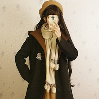 Pom pom checkered scarf - Thumbnail 3