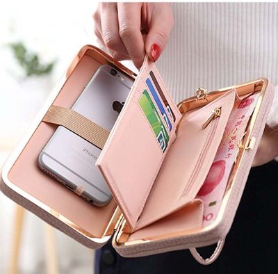 High Quality Bowknot design Women Long Wallet Card Holder Cellphone Pocket Money Bag Clutch