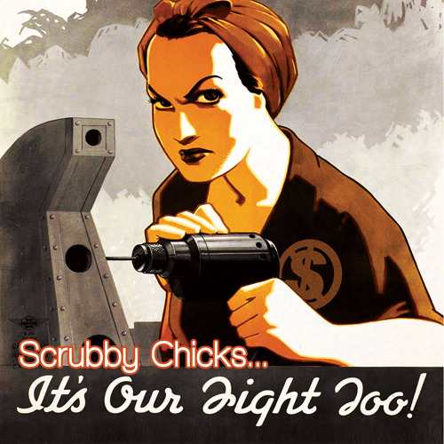 4" "Scrubby Chicks" Sticker