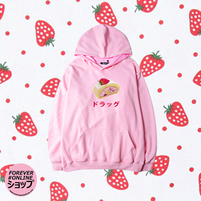 STRAWBERRY CAKE HOODIE IN PINK
