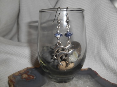 Dolphin and Sodalite earrings