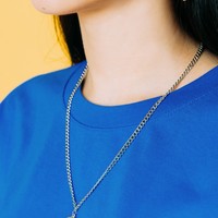 MOON AND CROSS NECKLACE - Thumbnail 3