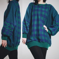 RESERVED FOR @thosemaefires - Vintage 80s Graphic Knit Sweater Dress  - Thumbnail 1