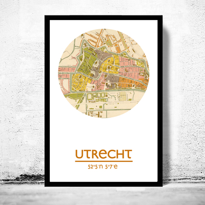 Utrecht - city poster - city map poster print
