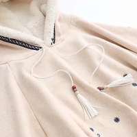 Harajuku Christmas elk printed hoodie cloak  - Thumbnail 3