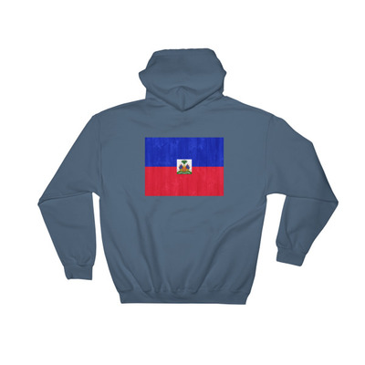 Haiti design hooded sweatshirt graphic on the back