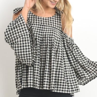 Countryside calling black plaid blouse
