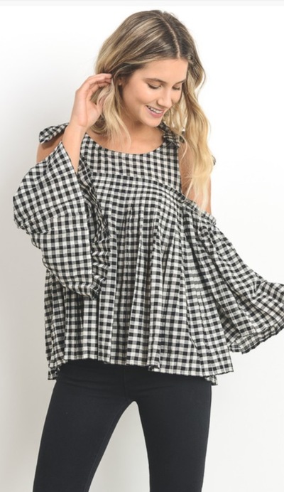 Countryside Calling Black Plaid Blouse