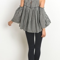 Countryside Calling Black Plaid Blouse - Thumbnail 1