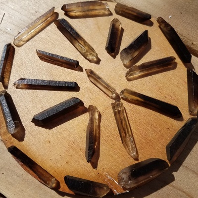 Smoky quartz points