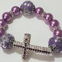 Purple Bracelet with Cross Accent