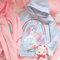 Kawaii Rainbow Unicorn Hoodie Sweatshirt - Thumbnail 1