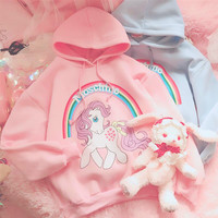 Kawaii Rainbow Unicorn Hoodie Sweatshirt - Thumbnail 2