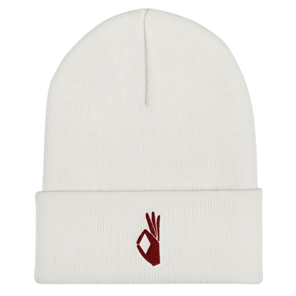 The YO! of Kappa Alpha Psi Cuffed White Beanie