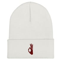 The YO! of Kappa Alpha Psi Cuffed White Beanie