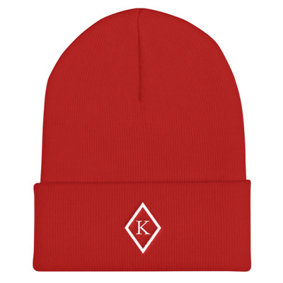 The Floating K Diamond of Kappa Alpha Psi Cuffed Krimson Beanie