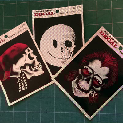 Skull prism stickers - vintage