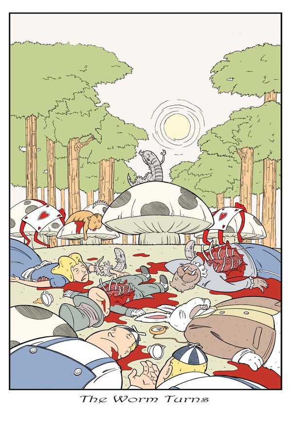 Alice in Wonderland "the worm turns" Print