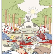 Alice in Wonderland "the worm turns" Print