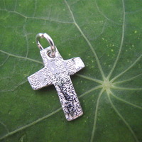 Cross Charm Necklace with pearl - Thumbnail 1