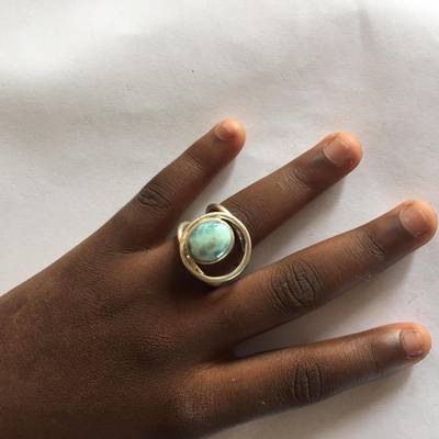 Larimar and silver ring