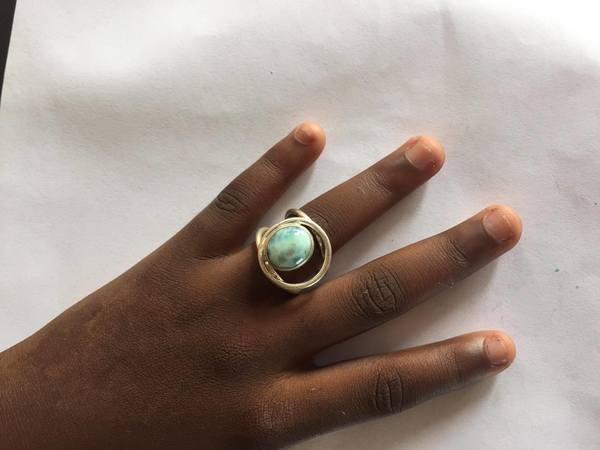 Larimar and Silver Ring