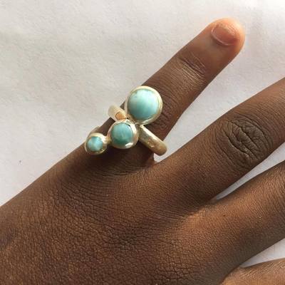 Larimar and silver ring