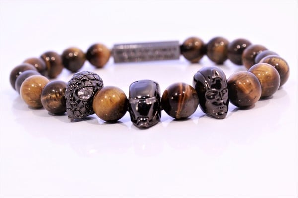 TIGER EYE WITH CAPTAIN AMERICA,IRON MAN AND SPIDER MAN BRACELET